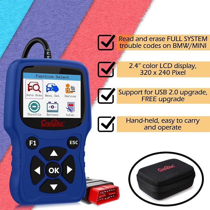 Creator C420 OBD2 Code Reader Fit for BMW Mini EPB ABS SRS DPF Oil Reset Multi System Scan Tool with Battery Registration OBDII Scanner Diagnostic Scan Tool