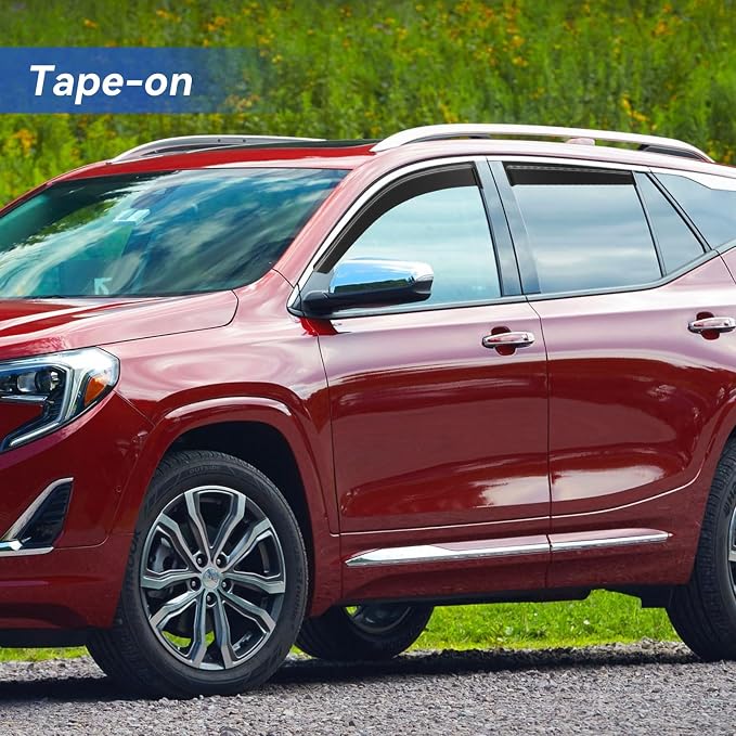 Window Visors Rain Guards Shield for 2018-2024 GMC Terrain, Out-Channel Window Vent Wind Deflectors Visors Shades for 18-24 Terrain SLE SLT AT4 Denali