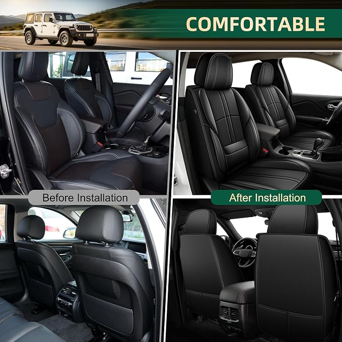 Seat Covers Fit for Ford Bronco Sport 2021-2025 2026: Waterproof Faux Leather Car Seat Covers - 2 PCS Front Seat Covers(Black)