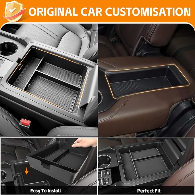 Center Console&2nd Row Armrest Organizer Compatible with 2023-2026 Honda Pilot (Only Fits for 8 Seats) Storage Box for Pilot Accessories