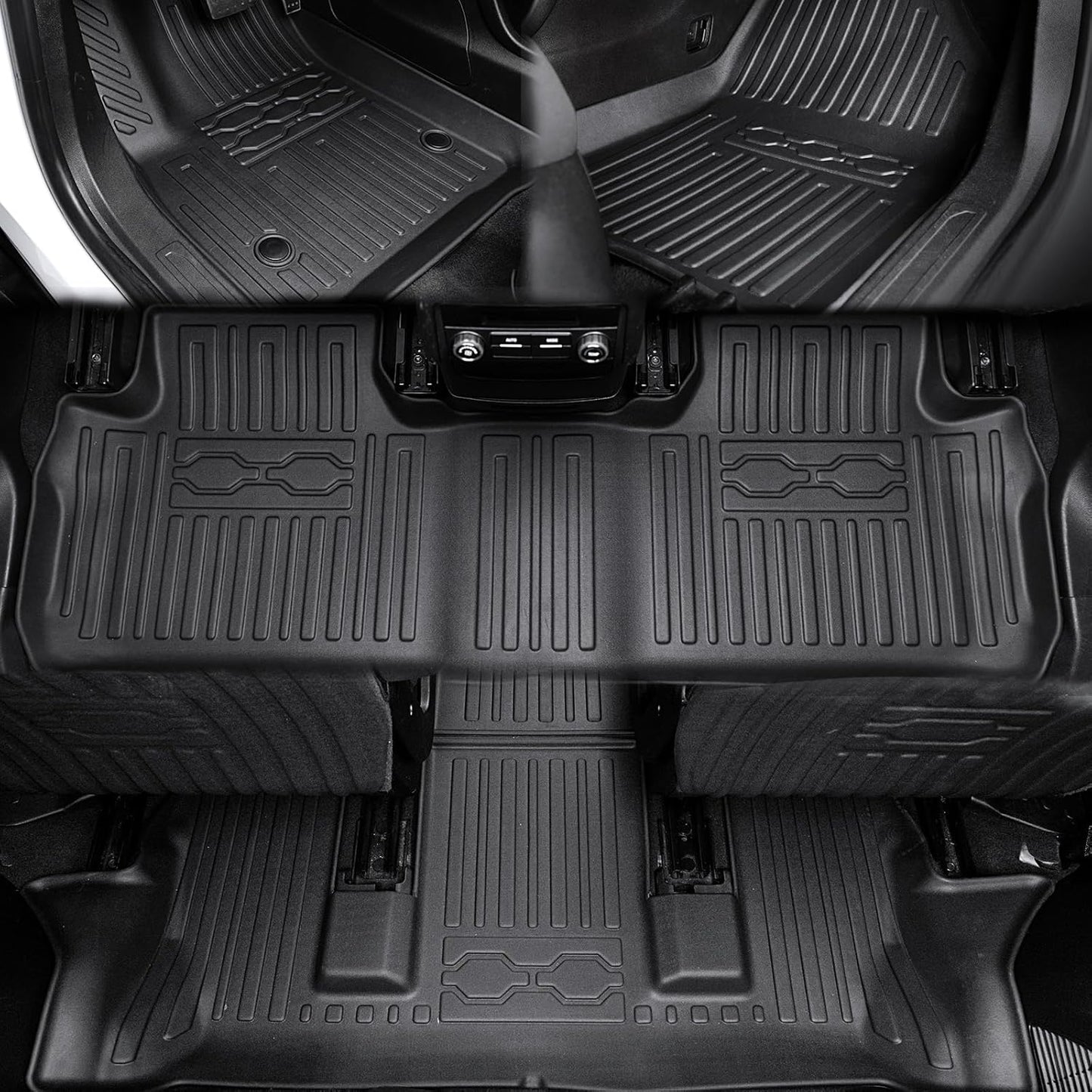 Floor Mats for 2017-2023 GMC Acadia (6-seat), All Weather TPE 2-in-1 Cargo Mat with Backrest Mat for Acadia Accessories