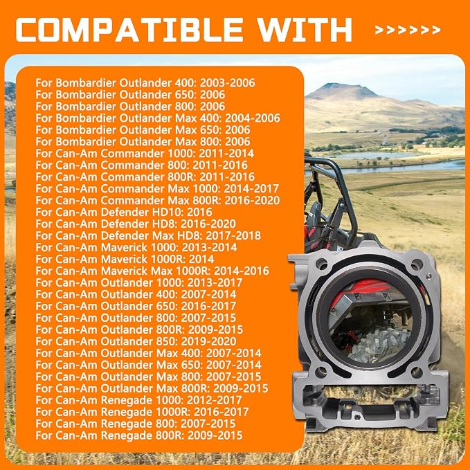 Cylinder Piston Gasket Top End Kit 91mm Compatible with Can-Am BRP Commander Maverick Outlander 1000 After-Market Parts