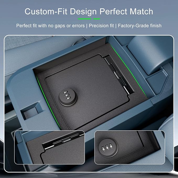xipoqix Center Console Safe Vault Compatible with 2022-2025 Ford Maverick Armrest Safe Lock Box Replacement for 2022-2025 Ford Maverick Accessories