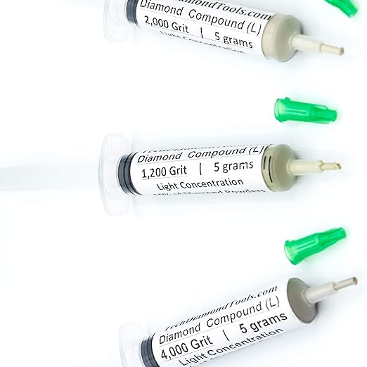 TechDiamondTools Kit of 3 Diamond Polishing Compound Polishing Paste USA Made 1200 2000 4000 Grit for Marble Glass Metal Rock Jewelry Resin Silver Gemstone with 10% of Diamond Powder