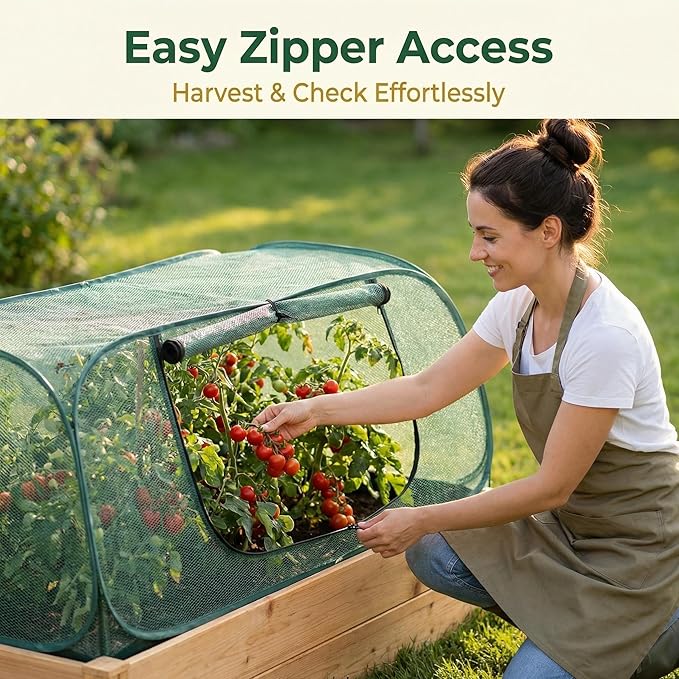 2Pack Raised Garden Bed Covers(45"X22"X18"), Pop Up Mesh Plant & Vegetable Cover,30% Sunblock Plant Shade Tent, Outdoor Planter Protection, Sun & Insect Guard