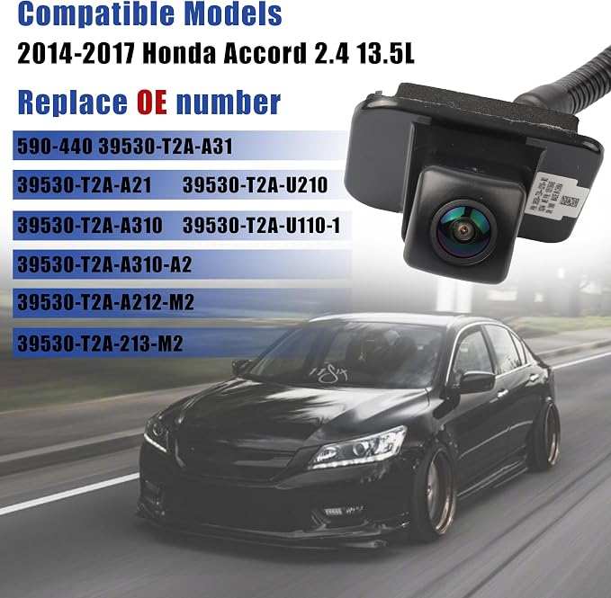 No.39530-T2A-A31 Rear View Backup Reverse Parking Camera/Rear View Camera | Compatible with 2014 2015 2016 2017 Honda Accord Sedan EX-L Reverse Park Assist Camera Replace#39530T2AA21 39530T2AA31