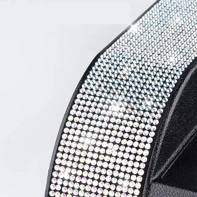 2 Pack Bling Bling Car Seat Organizer Front Seat Gap Filler with Crystal Rhinestones Diamond, PU Leather Car Seat Console Storage Organizer for Car Interior Accessories (2 Pack)
