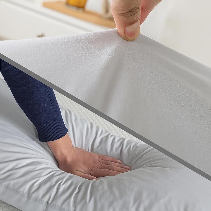 WhatsBedding Memory Foam Body Pillow with Breathable Zippered Cotton Cover, Full Body Pillow for Adults, Long Pillow for Sleeping, Firm Pillow Breathable Fluffy Supportive, Light Gray