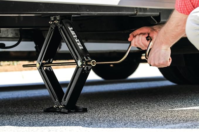 Camco EAZ-Lift 30-Inch Stabilizing RV Scissor Jacks - Features a 5,000lb Load Capacity - Heavy Duty Steel Construction - Set of 2 (48840)