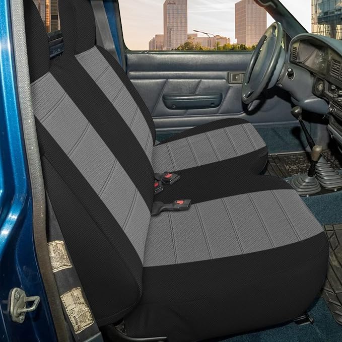 SAPUBK Custom-Fit Front Bench Seat Covers Replace for 1990-1995 Toyota Pickup, Driver and Passenger Knitted Fabric Composite Soft Foam Lining Airmesh Breathable Seat Cover Cushion