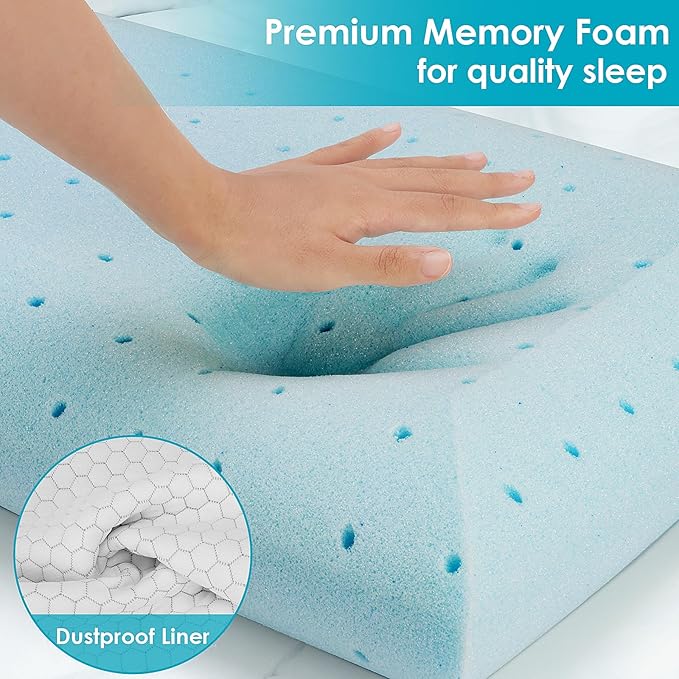 CushyOasis Memory Foam Pillows for Side, Back and Stomach Sleepers, Bed Pillow with Washable Cover and Breathable Mesh, Bed Pillow for Sleeping Queen Size (Grey)