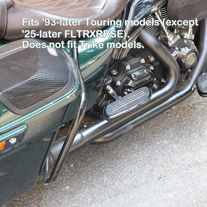 Black Streamliner Passenger Footboards/Foot Pegs for Harley Touring Models Street Glide Road Glide Electra Glide Road King 1993-2024 2025 2026