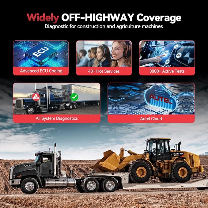 Autel Original CV CAT 14-Pin Adapter, CAT 14 Off Highway Connector for Caterpillar Engines, 2026 Work with Autel Scanner Heavy Duty Truck Semi Scan Tool MaxiSYS MS909CV, MS908CV II, MS908CV, MS906CV