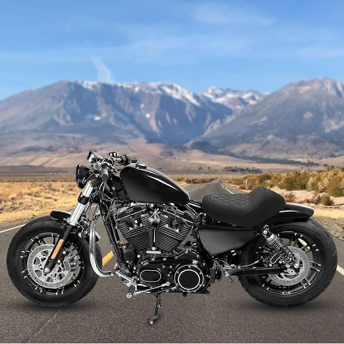 Front Driver Rider Solo Seat for Harley Sportster Iron 883 1200 XL883 XL1200NS Forty-Eight XL1200X 2010-2022,White