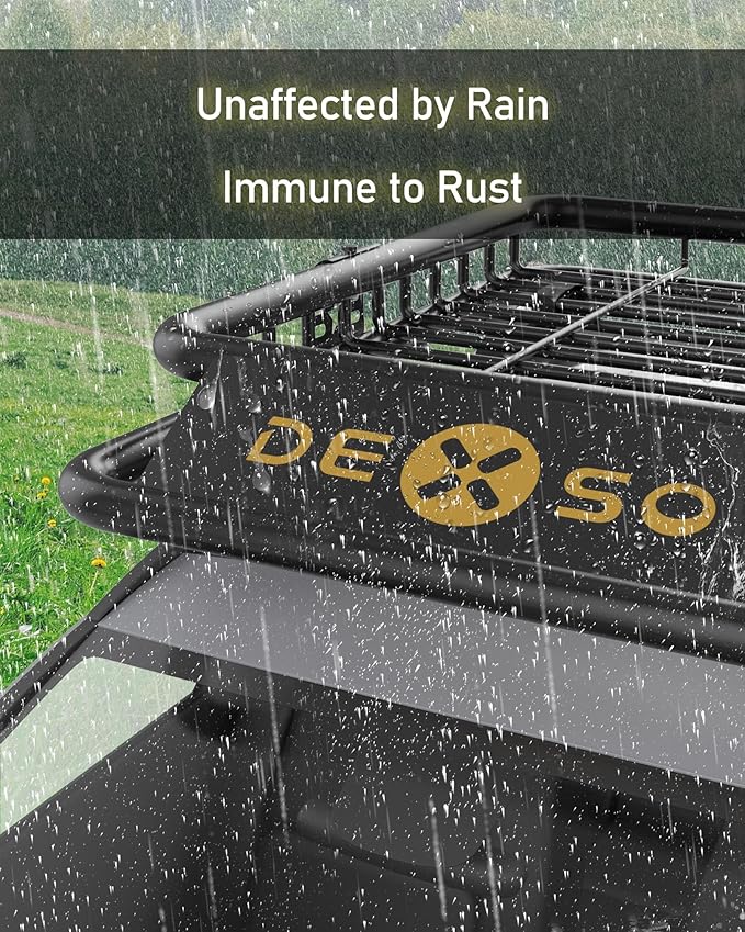 DEXSO 46" x 36" Universal Roof Rack Basket, 200 Lbs Capacity Rooftop Cargo Carrier Basket, Heavy Duty Luggage Holder Rack for SUVs, Trucks, Vehicles