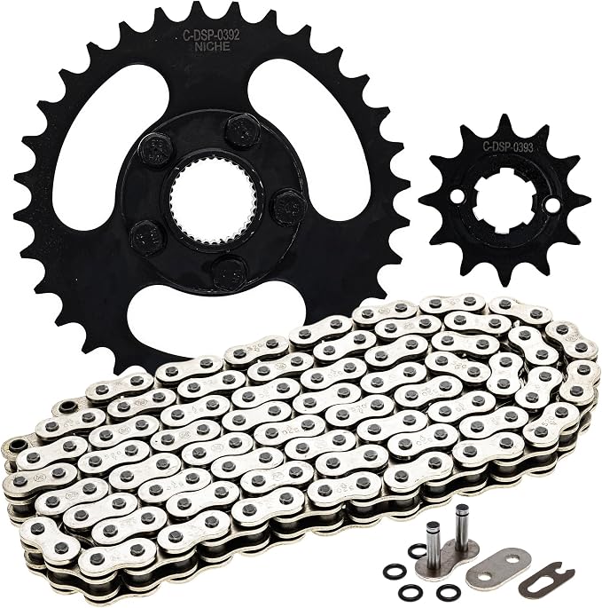 NICHE Drive Sprocket Chain Combo for Polaris RZR 170 Front 12 Rear 32 Tooth 520 O-Ring 120 Links