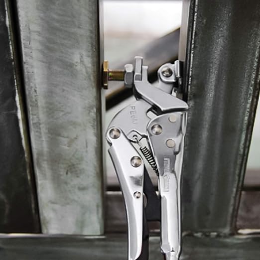 Expand-O Pliers, 10", Reverse-Action Clamping Pliers, Clamping Pressure: 900 LBS, PE10, Strong Hand Tools & Magnetic V-Pads Kit, Magnets On Both Pad Face & Bottom, 4 Piece Kit, MVDF44