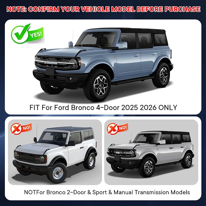 Center Console Organizer Fit for Ford Bronco 2025-2026 | Fit for 4-Door, armrest storage box, car console organizer, interior accessories