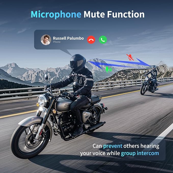 Fodsports M1-S Plus Motorcycle Bluetooth Headset with Customized HRSQS Speakers, One-Click Pairing, Microphone Mute, FM, Helmet Intercom up to 10 Riders with Music Sharing, Wonderful Sound, 1 Pack