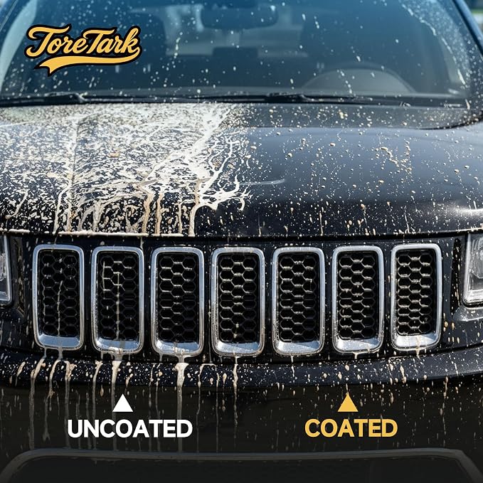 toretark Real Ceramic Coating for Cars Polish (16 Fl Oz) & Real Ceramic Coating for Glass (3.38 Fl Oz) & Headlight restoration kit (3.38+ 0.68Fl Oz)