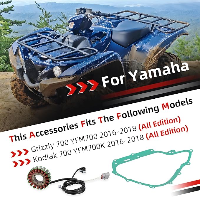 Generator Stator Coil & Gasket For Yamaha Grizzly Kodiak 700 YFM700 YFM700K 2016 2017 2018 B16-H1410-00-00