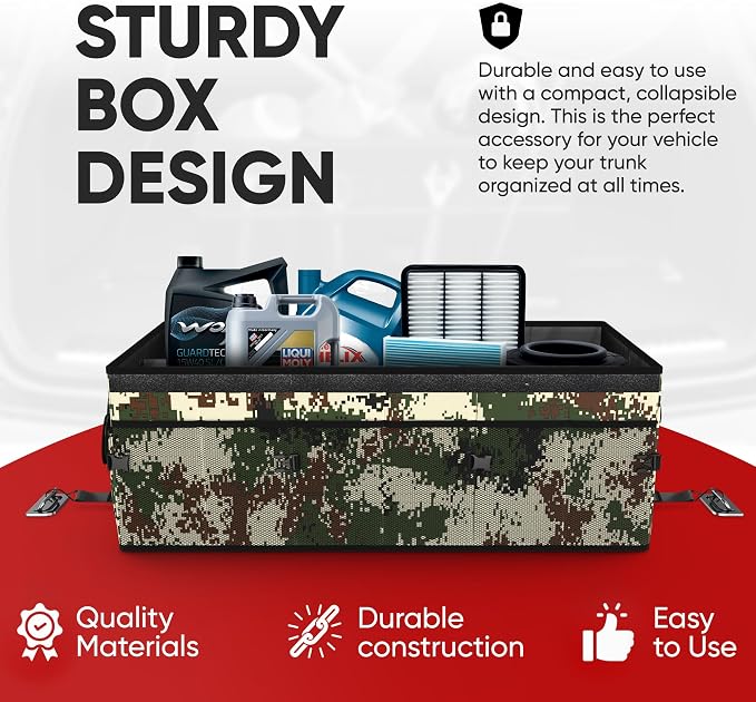 FORTEM Trunk Organizer For SUV Car Trunk Organizer, Foldable Storage, Car Accessories for Women Men, Collapsible Bag, 600D Oxford, Non Slip Bottom, Straps, Soft Cover (85L)