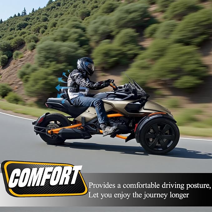 Driver Backrest for Can Am Spyder F3/F3-L/F3-S/F3-T 2015-2025 Accessories | Rider Backrest Mount Kit with Storage Pouch | Adjustable Quick Detachable
