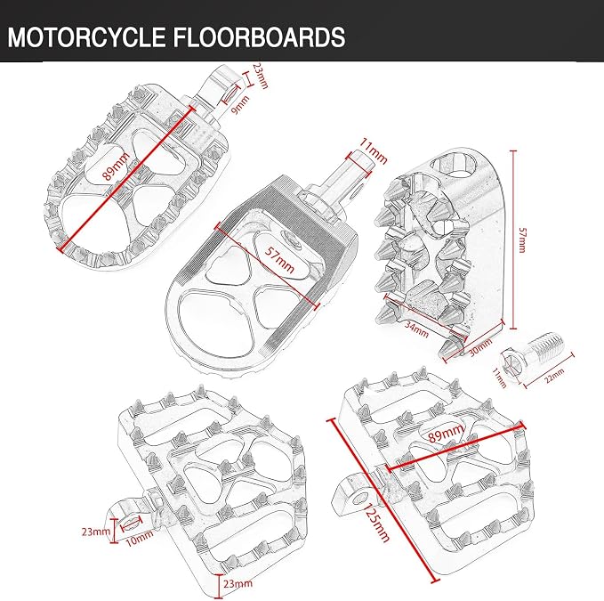 Wide Foot Pegs MX Mini Floorboards Footrest Gear Shifter Peg for Harley Dyna Street Bob Sportster 883 Touring Road Glide Street Glide Fat Boy With Male Mount (Gold black)