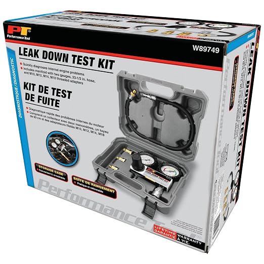 Performance Tool W89749 Cylinder Leak Down Tester Kit - Accurate Diagnosis for Engine Health, Includes Dual Gauges and Quick-Connect Fittings