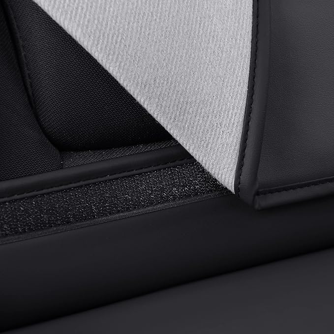 Huidasource for Toyota Tundra Rear Seat Cover, Nappa Leather Truck Rear Seat Cover, 360° Full-Coverage Toyota Rear Seat Covers 2014-2021 CrewMax, Compatible with Armrest Airbags (Back Row/Black＆Red)