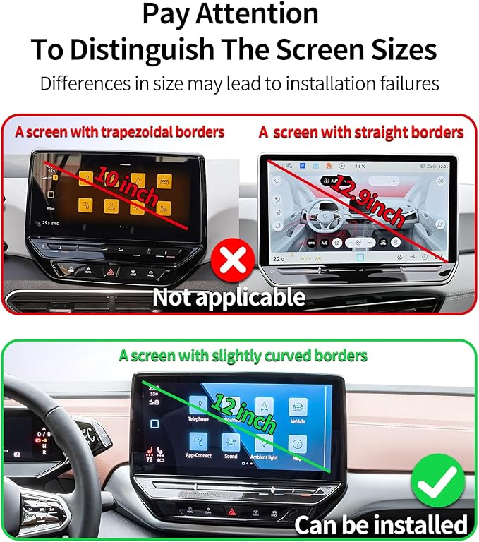 Wireless Charging Car Phone Holder for Volkswagen ID.4 2021-2024, 12" Screen Fixed Clip, 360° Rotation Car Phone Mount Compatible with MagSafe