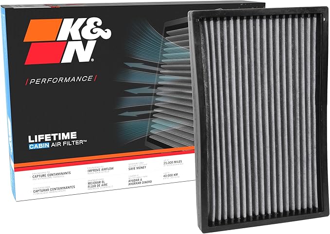 K&N LIFETIME Cabin Air Filter: Premium, Washable, Clean Air for your Cabin: Compatible with 2005-2018 Cadillac/Chervolet: XLR, Corvette, Z06, ZL1, VF3018