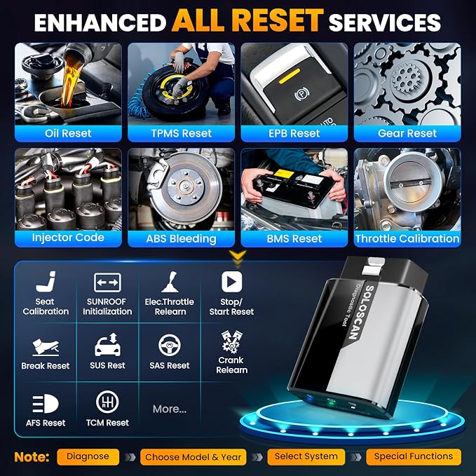 KINGBOLEN Soloscan for GM OBD2 Scanner Bluetooth, Lifetime Update Without Fee, Bidirectional Scan Tool for iOS & Android, All Reset Service, Full System Diagnostic Tool for Buick/Chevy/Cadillac/GMC