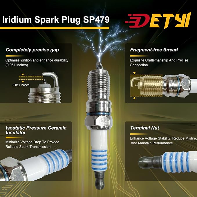 DG508 Ignition Coil Pack & Iridium Spark Plug SP479 Set, Compatible with Ford 4.6L/5.4L V8 Engines, Fits F-150, F-250, F-350, Expedition, Crown Victoria, Mustang, Lincoln – High Performance Upgrade