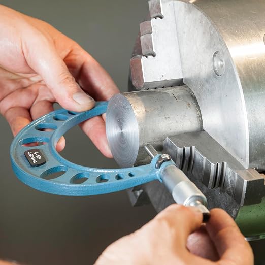 HFS(R) 4-5" Outside Micrometer with 0.0001" Accuracy, Carbide Anvil and Laser-Etched Scale