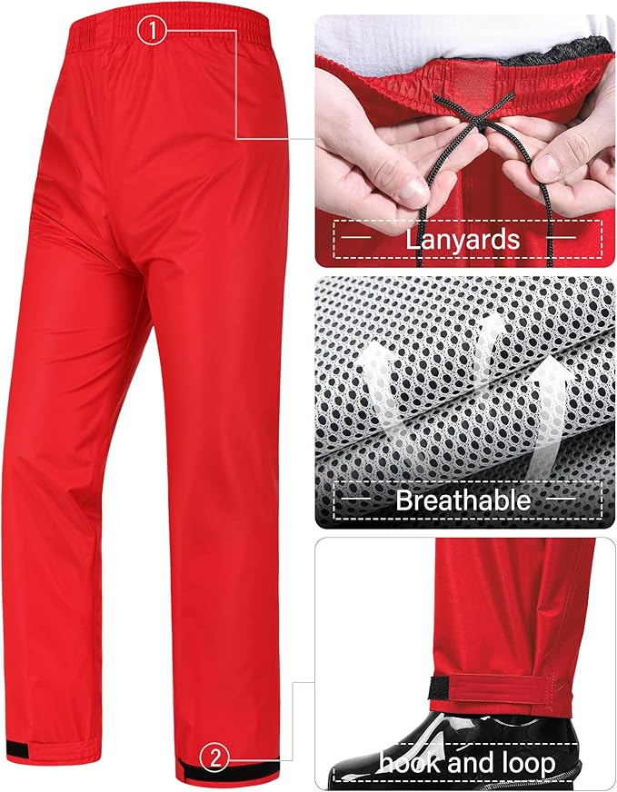 iCreek Rain Suit Waterproof Jacket and Pants Hi Vis Raincoat for Men and Women Reflective Outdoor for All-Sport Work
