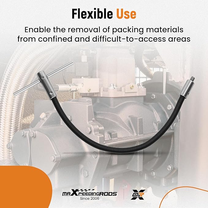 maXpeedingrods 23pcs Packing Extractor Set, Steel Alloy Packing Puller Tool Set, Flexible Shaft Corkscrew Packing Pulling Hook Sets, Gland Packing Extraction Removal Kit with Toolbox