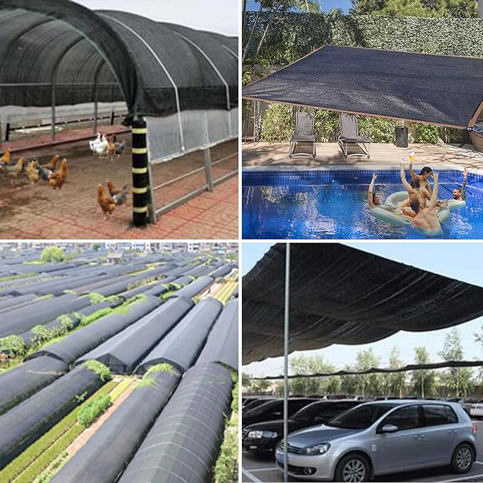 Shade Cloth - 70-90% Sunblock Net for Garden Patio,Shade Sails for Plants Greenhouse Outdoor Pergola Lawn Sun Shade Cloths for Kennel Chicken Coop Easier to Hang Shade Net Cover
