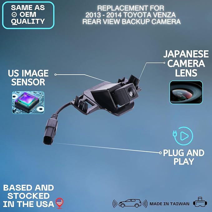 Backup Camera Replaces for 2013-2014 Toyota Venza OE Part # 86790-0T010