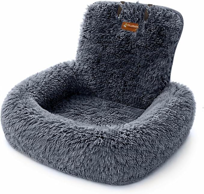 Pelsbarn Soft Comfortable Dog Protecting Car Bed 2.0 Small (Dark Grey)