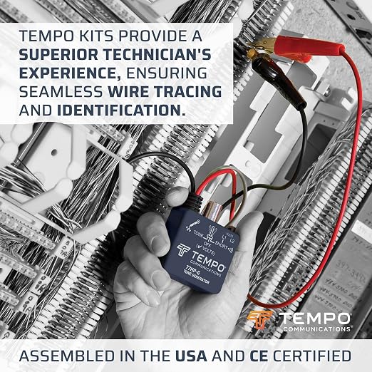 TEMPO 77HP-G/6A Tone Generator w/ABN Clips | Cable Tracing, Continuity Testing, Polarity Testing | RJ11, RJ45 | Twisted Pair & Coaxial Cables | Professional Grade Wire Tracer