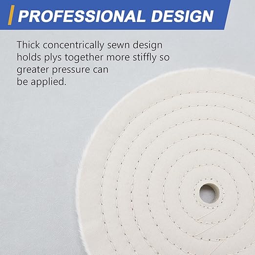 SCOTTCHEN 10 inch Buffing Polishing Wheel Extra Thick Fine Cotton (70 Ply) for Bench Grinder with 3/4” Arbor Hole-1 Pack