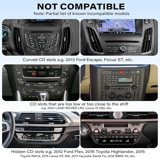 1Zero Easy One-Button Release CD Phone Holder for Car, Universal Air Vent & CD Slot Phone Mount, Thick Cases Friendly Cell Phone Holder for iPhone, Google, Samsung, Moto & Other Smartphones (Clamp)