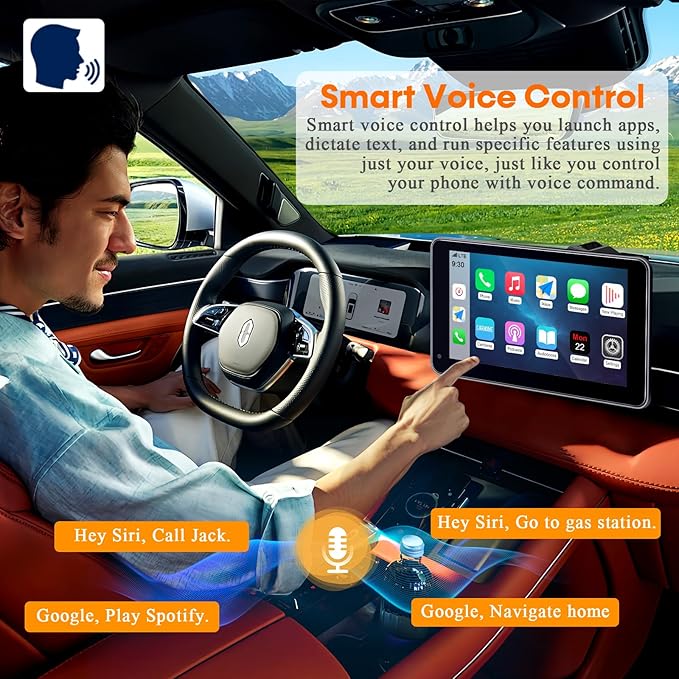 Wireless Apple CarPlay with Dash Cam: 7″ Carply Screen for Car with Backup Camera - 5-Min Plug-and-Play Upgrade for Older Cars - GPS Navigation, Bluetooth, Siri Voice Control