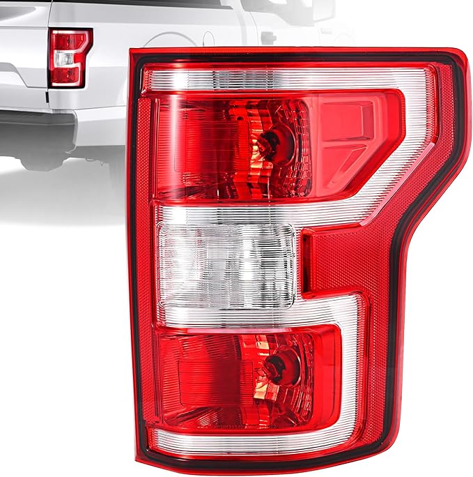 Tail Lights Assembly Compatible with 2018 2019 2020 Ford F-150 Right Passenger Side Rear Light Brake Lamp Taillight with Bulb and Harness Replace JL3Z13404H