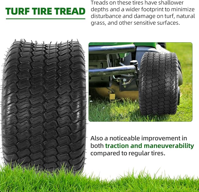 AR-PRO (2-Pack) 18x9.50-8 Lawn Mower Tires, Replacement 4 Ply Riding Lawn Mower Tire Tubeless, 1040 lbs Load Capacity, Fit for Most Riding Mower, Lawn Garden Tractors