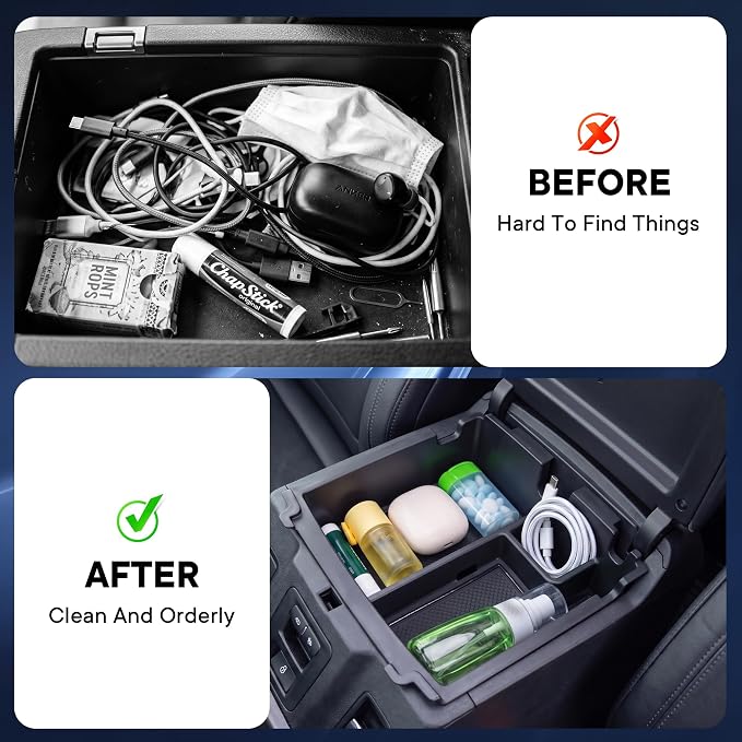 Center Console Organizer for Ford Bronco 2025-2026 | Fit for 4-Door, upper center console organizer tray, easy installation, interior accessories