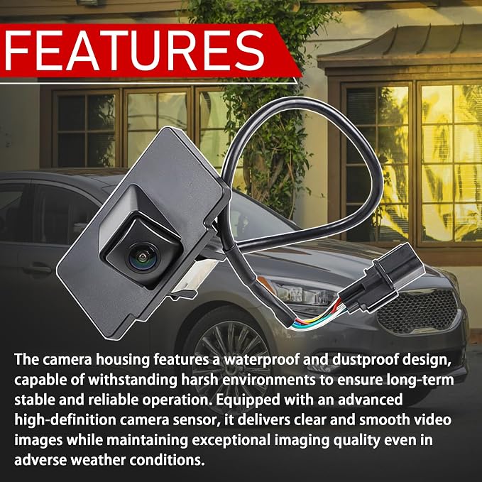 95760E8000 Rear View Backup Camera Parking Assist Camera | Compatible With 2014 2015 2016 Kia Cadenza, High Definition, Image Waterproof Housing, Replace 95760 E8000, 95760 3R500