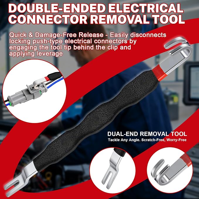 9 PCS Automotive Electrical Disconnect Pliers Kit, High-Carbon Steel Electrical Terminal Connector Separator Removal Clip Set with 37960/37980 Plier, Auto Test Pen, Terminal Pin Repair Tool