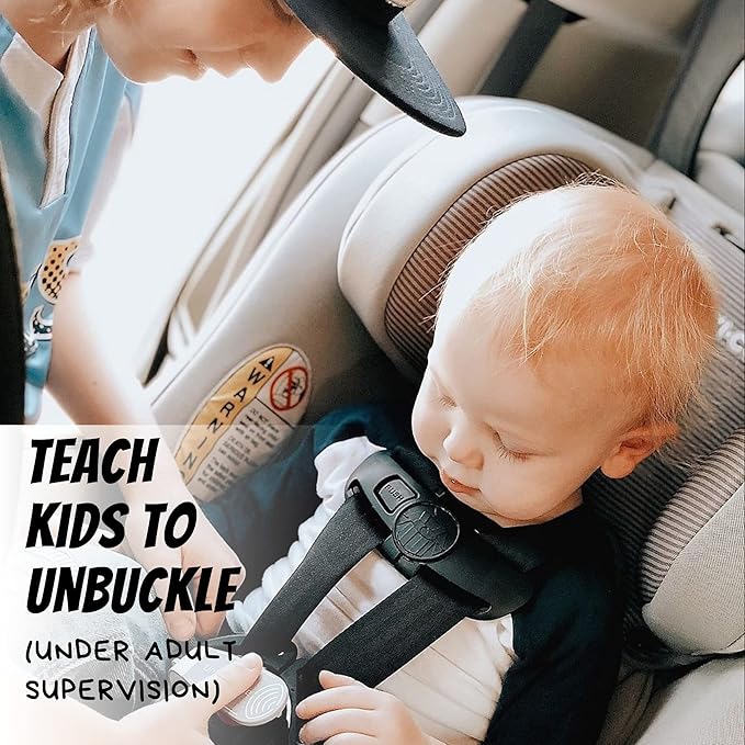 UnbuckleMe Car Seat Buckle Release Tool - Easy Opener Aid for Arthritis, Long Nails, Older Kids - Button Pusher for Infant, Toddler, Convertible 5 pt Harness car Seats - As Seen on Shark Tank (Gray)